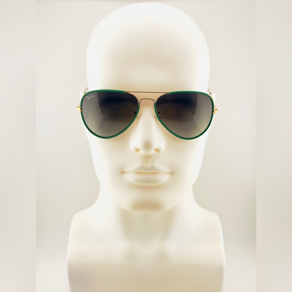 Ray-Ban Aviator Full Color Sunglasses RB3025JM Gold Green Frame Gradient Lenses - Picture 3 of 16